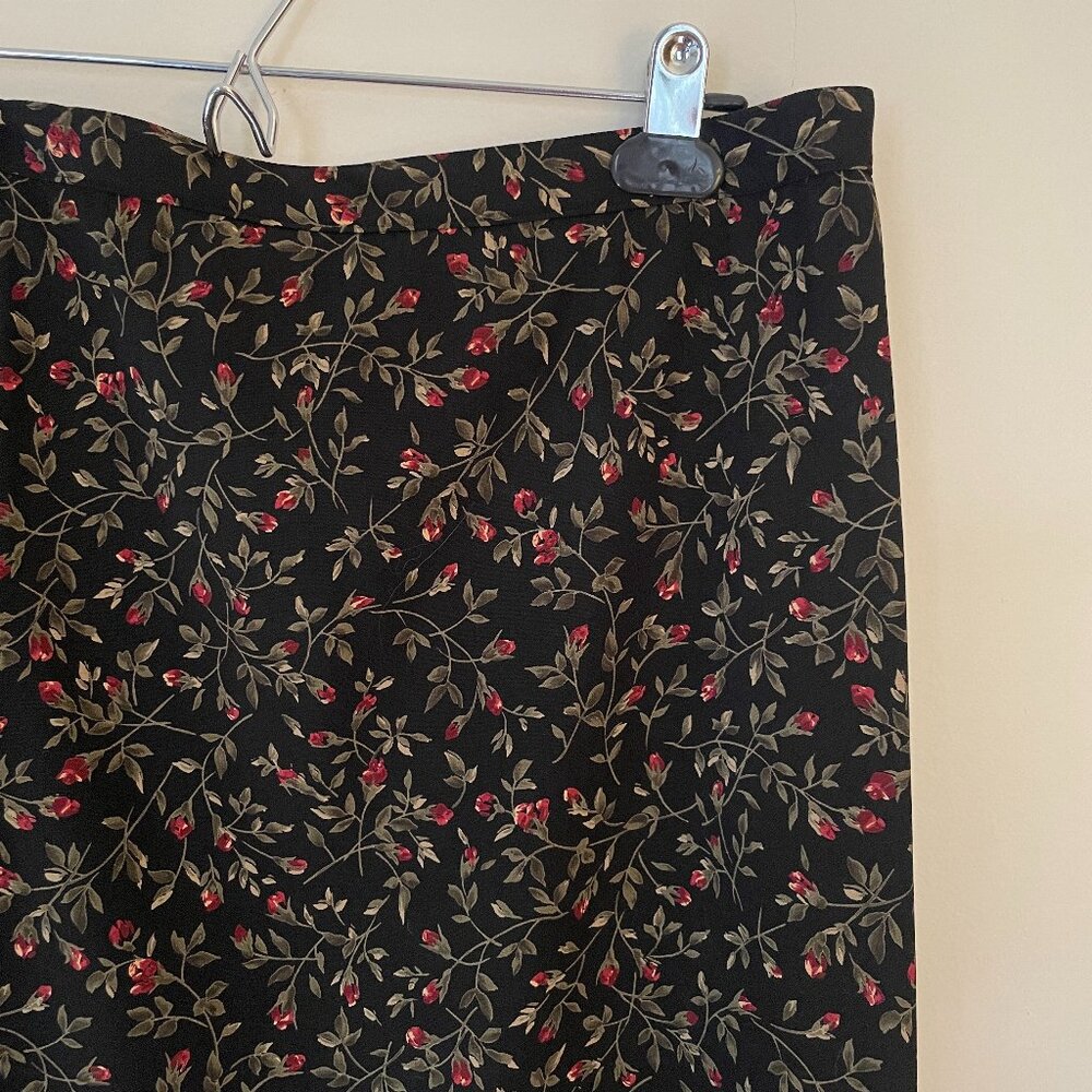NWT Vintage AGB Byer California Delicate Floral Midi Skirt, Size 16